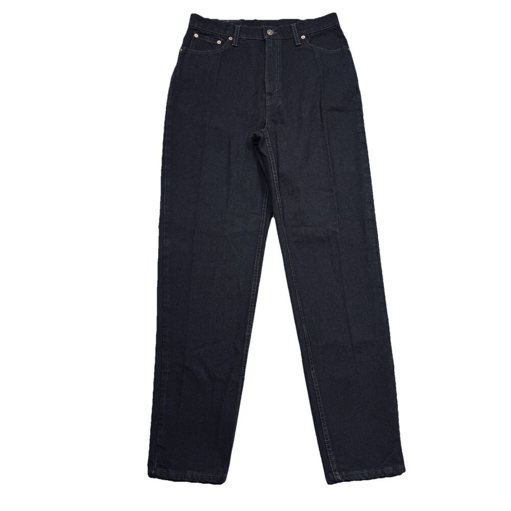 Vintage 90s Levis 521 Tapered High Rise Jeans 14 (30x31) Black Cotton USA Womens